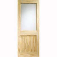 XL Joinery 2XG Clear Pine Dowelled Exterior Door with Clear Glass 78in x 30in x 44mm (1981 x 762mm)