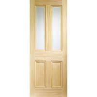 XL Joinery Edwardian Clear Pine Vertical Grain Internal Door with Clear Bevelled Glass 78in x 33in x 35mm (1981 x 838mm)