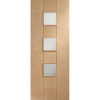 XL Joinery Messina Oak Pre-Finished Internal Door with Clear Glass 78in x 30in x 35mm (1981 x 762mm)