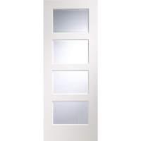 XL Joinery Severo White Pre-Finished Internal Door with Clear Bevelled Glass 78in x 30in x 35mm (1981 x 762mm)