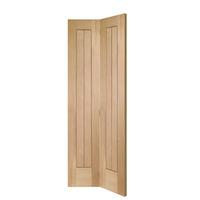 XL Joinery Suffolk Oak Bi-Fold Internal Door 76.2in x 13.4in x 35mm (1936 x 341.5mm)