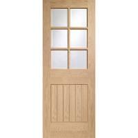 XL Joinery Suffolk 6 Light Oak Internal Door with Clear Bevelled Glass 78in x 24in x 35mm 1981 x 610mm