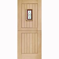 XL Joinery Chancery Oak Triple Glazed Exterior Stable Door with Black Caming 80in x 32in x 44mm (2032 x 813mm)