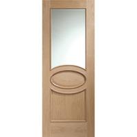 xl joinery calabria oak internal door with clear bevelled glass and ra ...