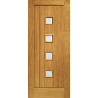 XL Joinery Pre-Finished Siena Oak Exterior Door with Obscure Glass 78in x 33in x 44mm (1981 x 838mm)