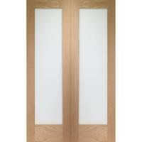 XL Joinery Pattern 10 Oak Door Pair with Clear Glass 78in x 42in x 40mm (1981 x 1067mm)
