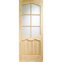 XL Joinery Riviera Clear Pine Internal Door with Clear Glass 2040 x 826 x 40mm (80.3 x 32.5in)