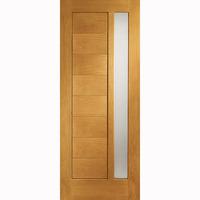 XL Joinery Pre-Finished Modena Oak Exterior Door with Obscure Glass 78in x 33in x 44mm (1981 x 838mm)