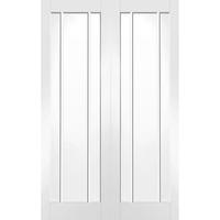XL Joinery Worcester White Primed Door Pair with Clear Glass 78in x 46in x 40mm (1981 x 1168mm)