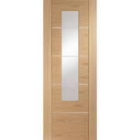 XL Joinery Portici Oak Pre-Finished Internal Door with Clear Etched Glass 78in x 27in x 35mm (1981 x 686mm)