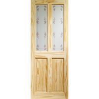 xl joinery victorian knotty pine internal door with bluebell glass 80i ...