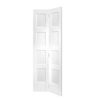 XL Joinery Shaker 4 Panel White Primed Bi-Fold Internal Door 76.2in x 14.9in x 35mm (1936 x 379.5mm)