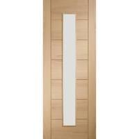 xl joinery palermo oak 1 light pre finished internal door with clear g ...