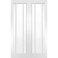 XL Joinery Worcester White Primed Door Pair with Clear Glass 78in x 48in x 40mm (1981 x 1220mm)