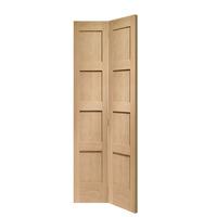 XL Joinery Shaker 4 Panel Oak Bi-Fold Internal Door 76.2in x 13.4in x 35mm (1936 x 341.5mm)