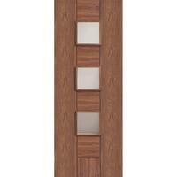 XL Joinery Messina Walnut Pre-Finished Internal Door with Clear Glass 78in x 30in x 35mm (1981 x 762mm)