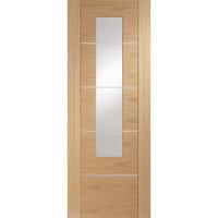 xl joinery portici oak pre finished internal door with clear etched gl ...