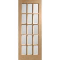 XL Joinery SA77 Oak Internal Door with Clear Bevelled Glass 78in x 33in x 35mm (1981 x 838mm)