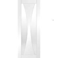 XL Joinery Verona White Primed Internal Door with Clear Glass 78in x 30in x 35mm (1981 x 762mm)