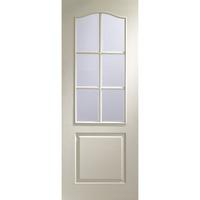 xl joinery classique white moulded 6 light internal door with clear be ...