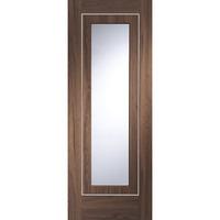 XL Joinery Varese Walnut Pre-Finished Internal Door with Clear Glass 78in x 30in x 35mm (1981 x 762mm)