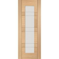 XL Joinery Latina Oak Internal Door with Clear Etched Glass 78in x 30in x 35mm (1981 x 762mm)