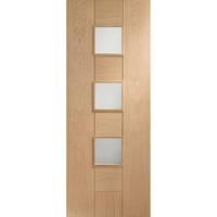 XL Joinery Messina Oak Internal Door with Obscure Glass 2040 x 726 x 40mm (80.3 x 28.6in)