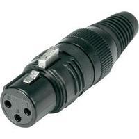 XLR connector Socket, straight Number of pins: 3 Black Hicon HI-X3CF-G 1 pc(s)