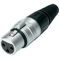 XLR connector Socket, straight Number of pins: 3 Silver, Black Hicon HI-X3CF 1 pc(s)