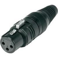 XLR connector Socket, straight Number of pins: 3 Black Hicon HI-X3CF-M 1 pc(s)