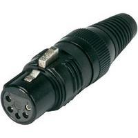 XLR connector Socket, straight Number of pins: 5 Black Hicon HI-X5CF-M 1 pc(s)