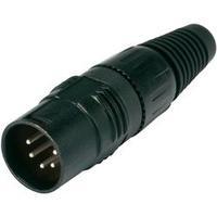 XLR connector Plug, straight Number of pins: 5 Black Hicon HI-X5CM-B 1 pc(s)