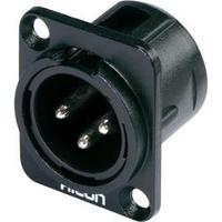 XLR connector Sleeve plug, straight pins Number of pins: 3 Black Hicon HI-X3DM-M 1 pc(s)