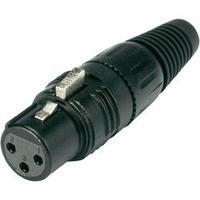 XLR connector Socket, straight Number of pins: 3 Black Hicon HI-X3CF-B 1 pc(s)