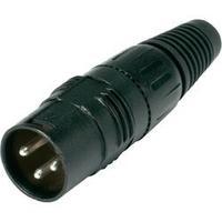 XLR connector Plug, straight Number of pins: 3 Black Hicon HI-X3MT 1 pc(s)