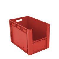 XL CONTAINER 600 x 400 x 420 MM (LXWXH). SOLID SIDES. PICK OPEN FRONT. RED