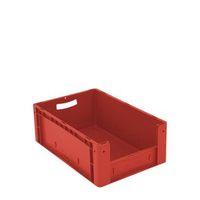 XL CONTAINER 600 x 400 x 220 MM (LXWXH). SOLID SIDES. PICK OPEN FRONT. RED