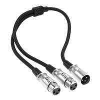 XLR Audio Cable Splitter XLR Male To Dual XLR Female Microphone Cable Mic Cable 0.5m/1.6ft for Microphone Mixer Mixing Console