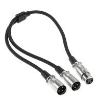 XLR Audio Cable Splitter XLR Female To Dual XLR Male Microphone Cable Mic Cable 0.5m/1.6ft for Microphone Mixer Mixing Console