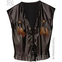 xl western vest leatherlook costume extra large for wild west cowboy f ...
