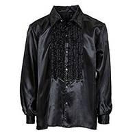 xl black mens ruffle shirt