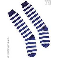 XL 68cm Blue & White Clown Socks