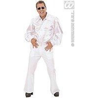 XL Wht Sat & Velv Shirts Withsequins Mens Costume Extra Large For 70s Travolta