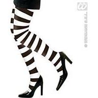 xl black white striped pantyhose