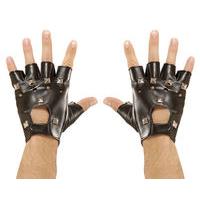 XL Black Men\'s Studded Gloves