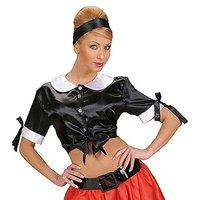 XL Size Satin Black Tie Tops Costume Extra Large For Grease 50s Rock N Roll