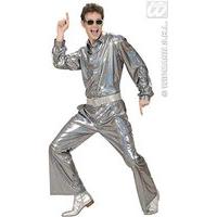 XL Holographic Sequin Pants - Silver Costume Extra Large For 70s Travolta Night