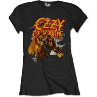 XL Black Ladies Ozzy Osbourne Vintage Werewolf T-shirt