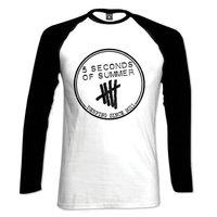 XL White & Black 5 Seconds Of Summer Derping Stamp Raglan T-shirt