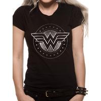 XL Ladies Wonder Woman Chrome Logo T-shirt
